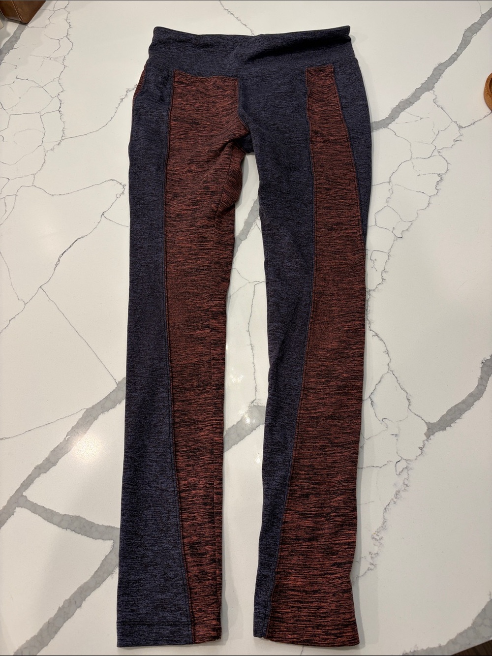Free People Navy and Burgundy Athletic Leggings